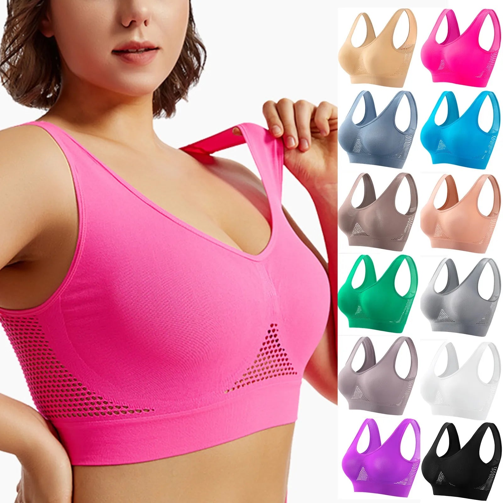 Women’s High Support Sports Bra – Shockproof Beauty Back Yoga & Running Fitness Vest with Soft Anti-Sagging Support