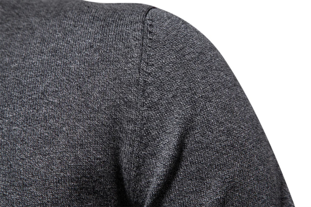 Men's Autumn Cotton Sweater O-Neck Patchwork Sleeve Pullovers Solid Colour Warm Winter Sweaters For Men