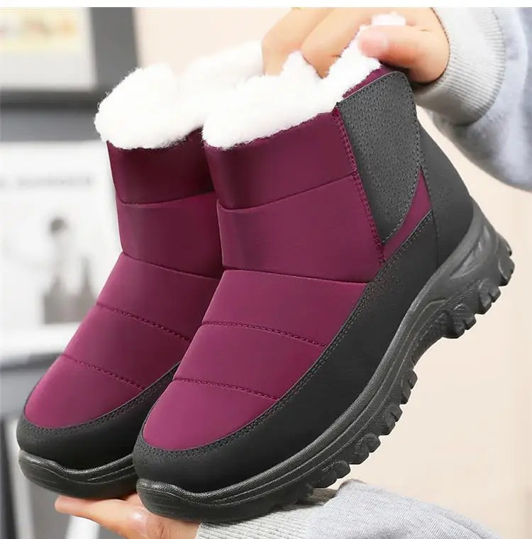 Snow Women's Boots Plush Women Shoes Platform Shoes Women Solid Mid Women's High Boots Fashion Winter Ladies Boots Botas Mujer