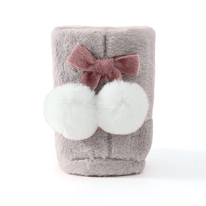 Women's Winter Warm Plush Cotton Boots Casual Fur Fluffy Snow Boots With Soft Comfort Non-Slip Sole Suitable As Snow Boots Cute Cotton Shoes