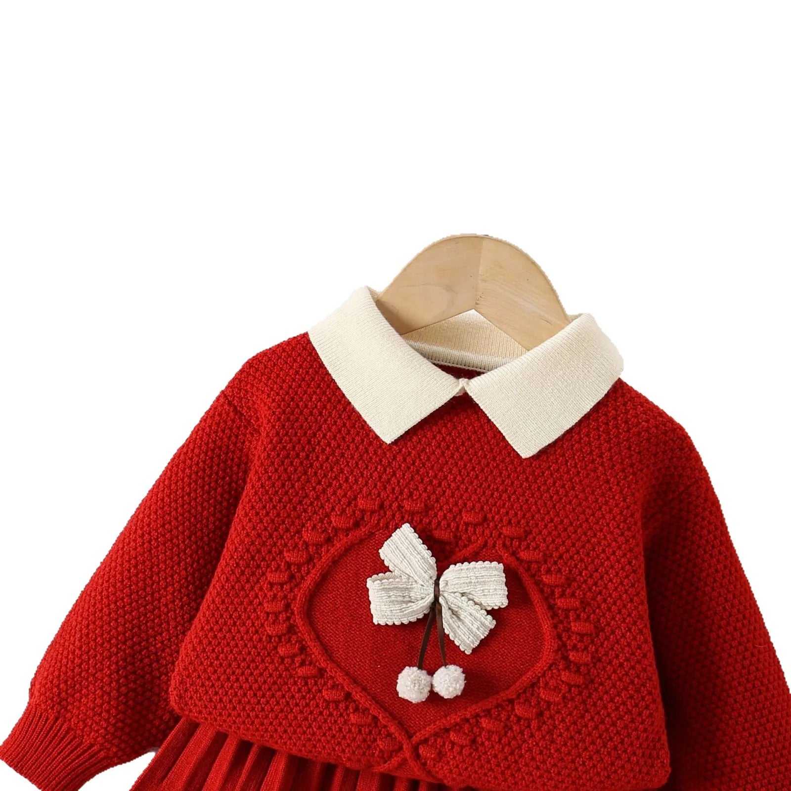 Autumn Kids Sweater Cute Bow Girls Knitted Pullover Korean Version Children Fall Knit Clothes Tops 9M-5T Girls