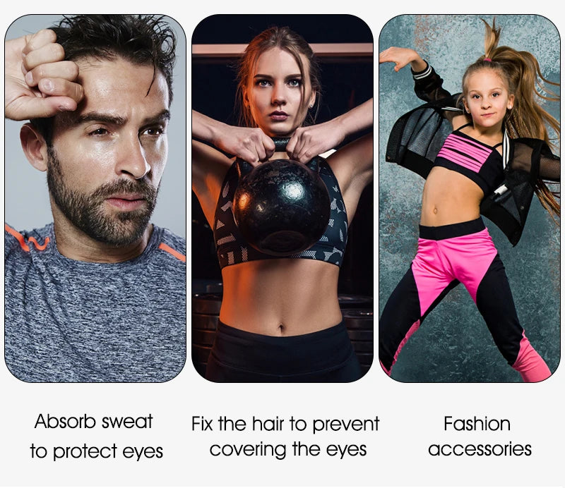 Sport Sweatband Moisture-Wicking Breathable Elastic Headband Fitness Gym Running Basketball Cycling Headscarf