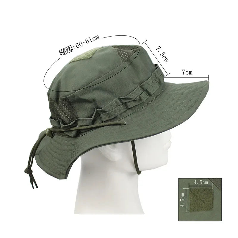 New Tactical Boonie Hat Cap Outdoor Sports Fishing Hiking Hat Hunting Hiking Camping Camo Sunproof Hats Mens Headwear