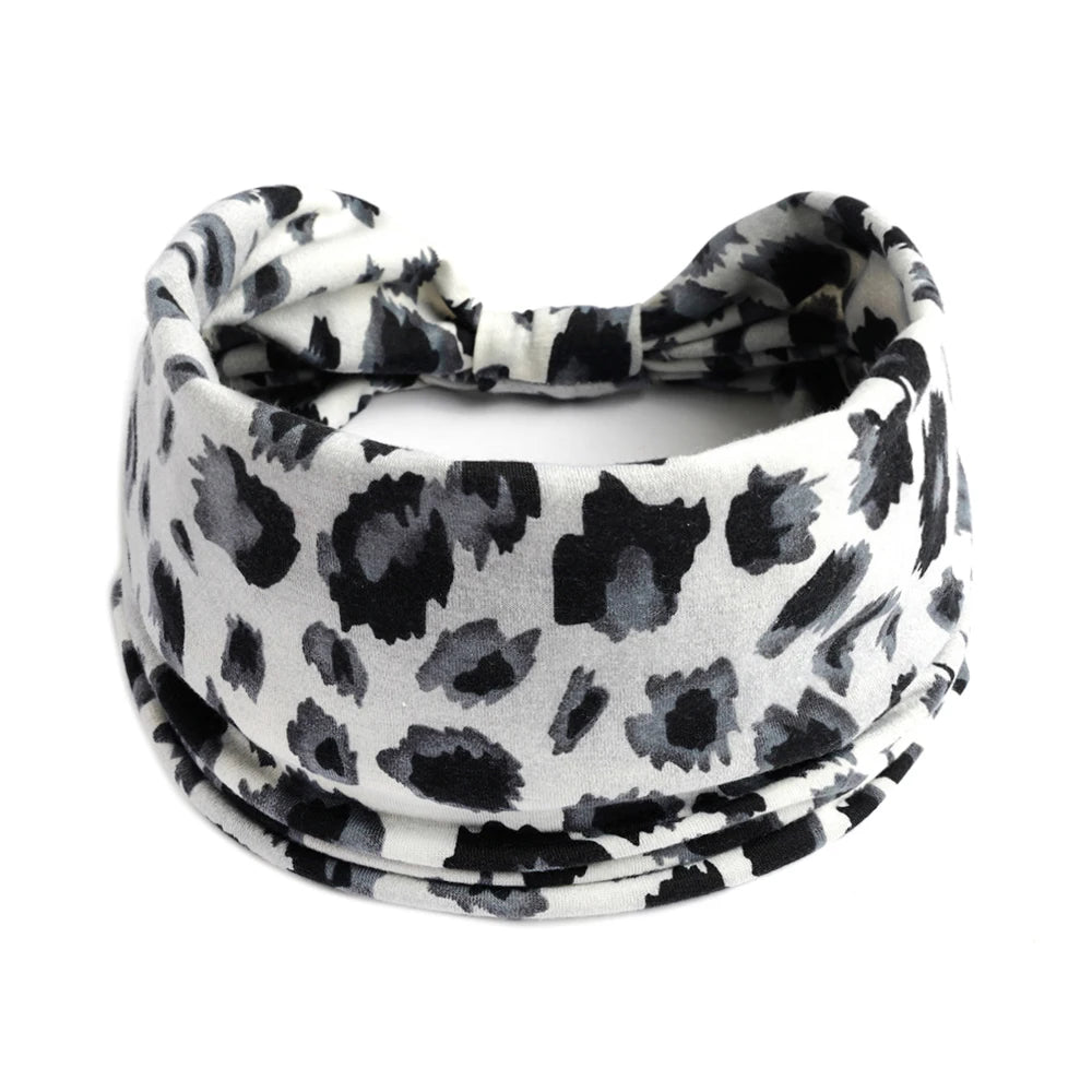 Bohol Headbands Women Wide Knotted Hairbands Elastic Turban Head Bands Non-Slip Floral Yoga Sports Sweatbands Workout Head Wraps