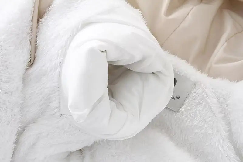 Winter Baby Rompers  Fur Lining Boys Jumpsuits Warm Fleece Padded Toddler Snowsuit Infant Outfit