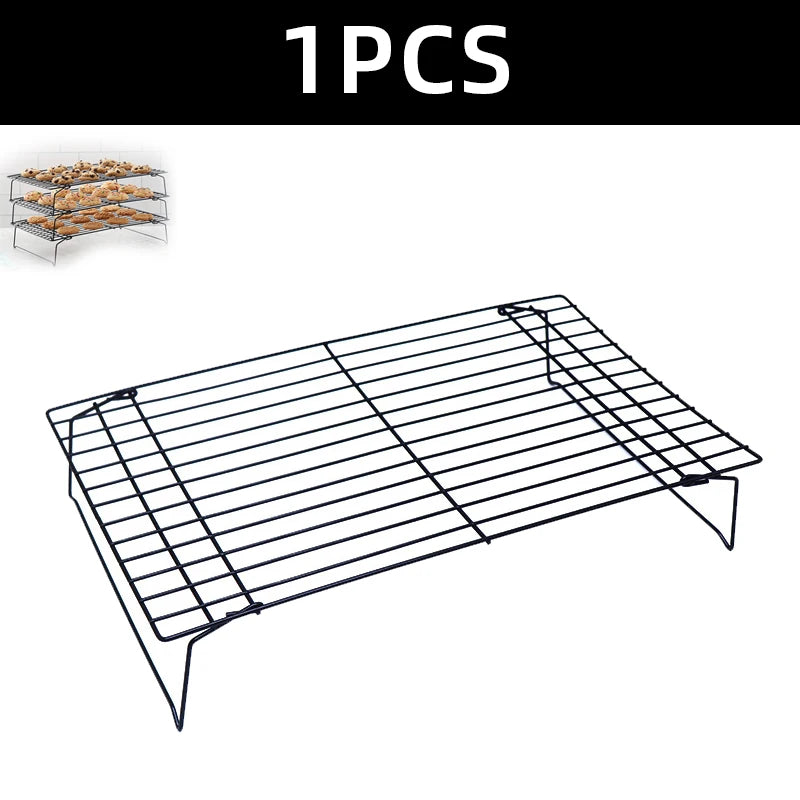 Stainless Steel Non Stick Wire Grid Baking Tray Cake Cooling Rack Oven Kitchen Pizza Bread Cookie Holder Barbecue Shelf