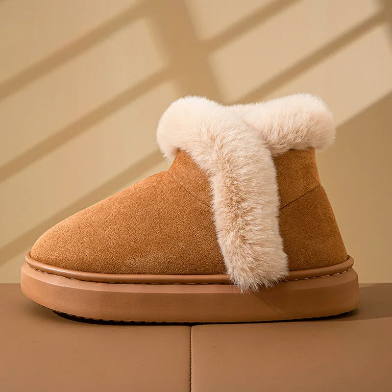Women's Winter Warm Furry Snow Boots With Soft Plush Cosy Cotton Soft Bottom and Non-Slip Comfort Suitable For Home and Outdoor Use Ladies Shoes
