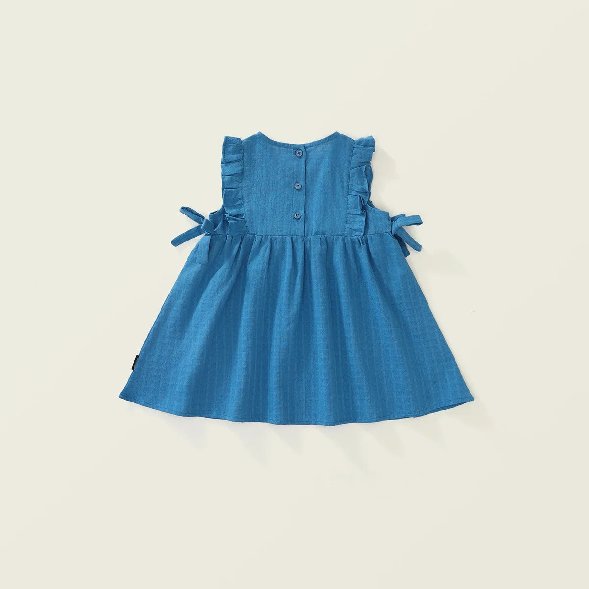 New Summer Kids Sundress Korean Style Ruffled Blue Vest Style Dress for Girls Children Sleeveless Dress 4-6Y Girls