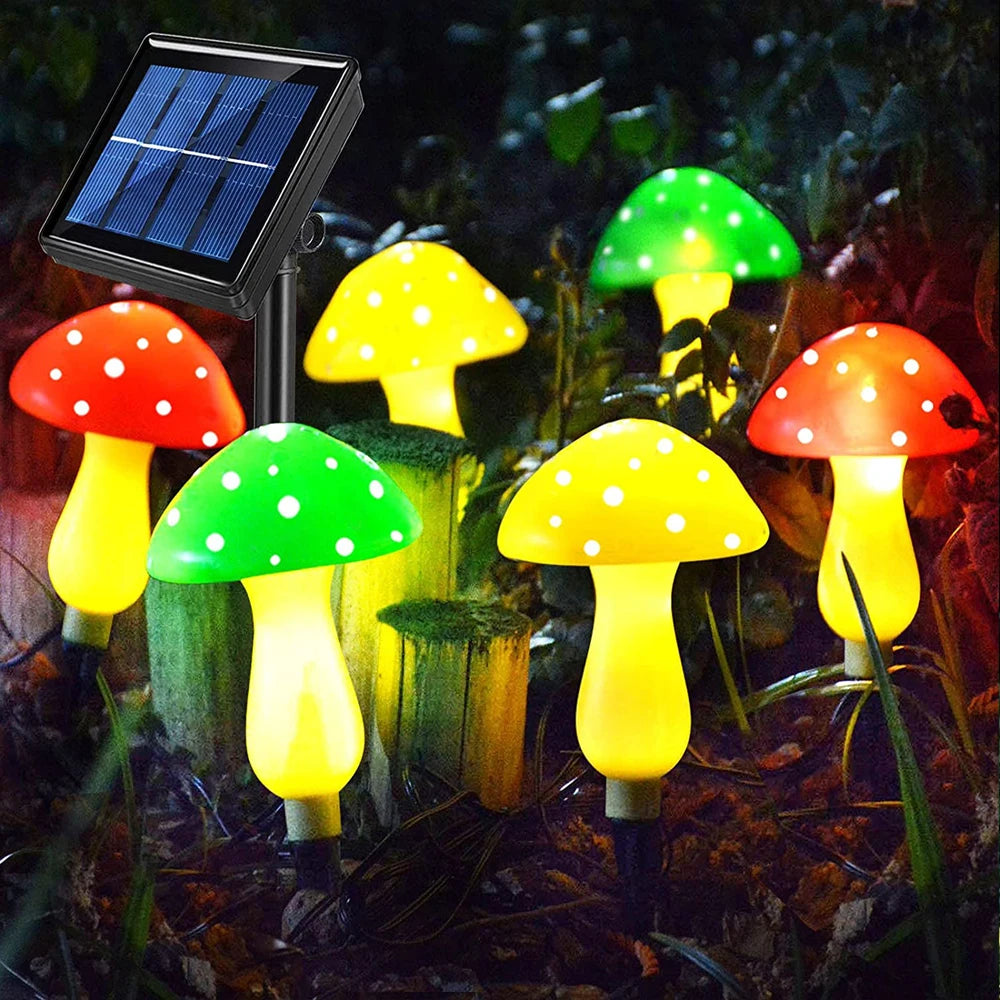 Upgraded Outdoor Solar Garden Lights, Solar Mushroom Lights Outdoor 8Modes Waterproof Solar Powered Landscape Light Cute Fairy