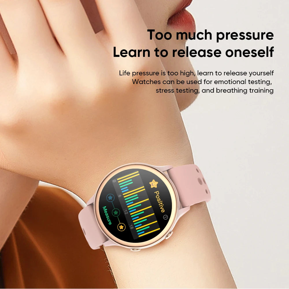 2025 Mini Smart Watch Dames 1,27-inch 360*360 AMOLED HD-scherm IP68 Waterdicht Hartslag Bloedzuurstof Smartwatch - Compatibel met HUAWEI IOS