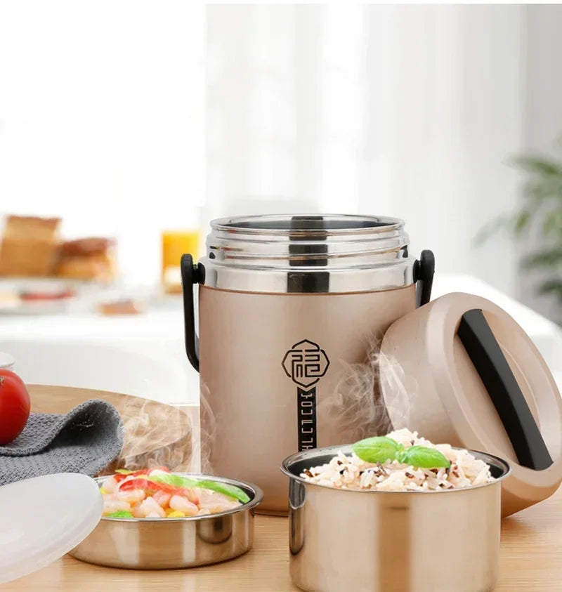 6 uur thermische vacuüm lunchbox 304 roestvrij staal geïsoleerde Worker volwassen voedselcontainer grote picknick student bento box set