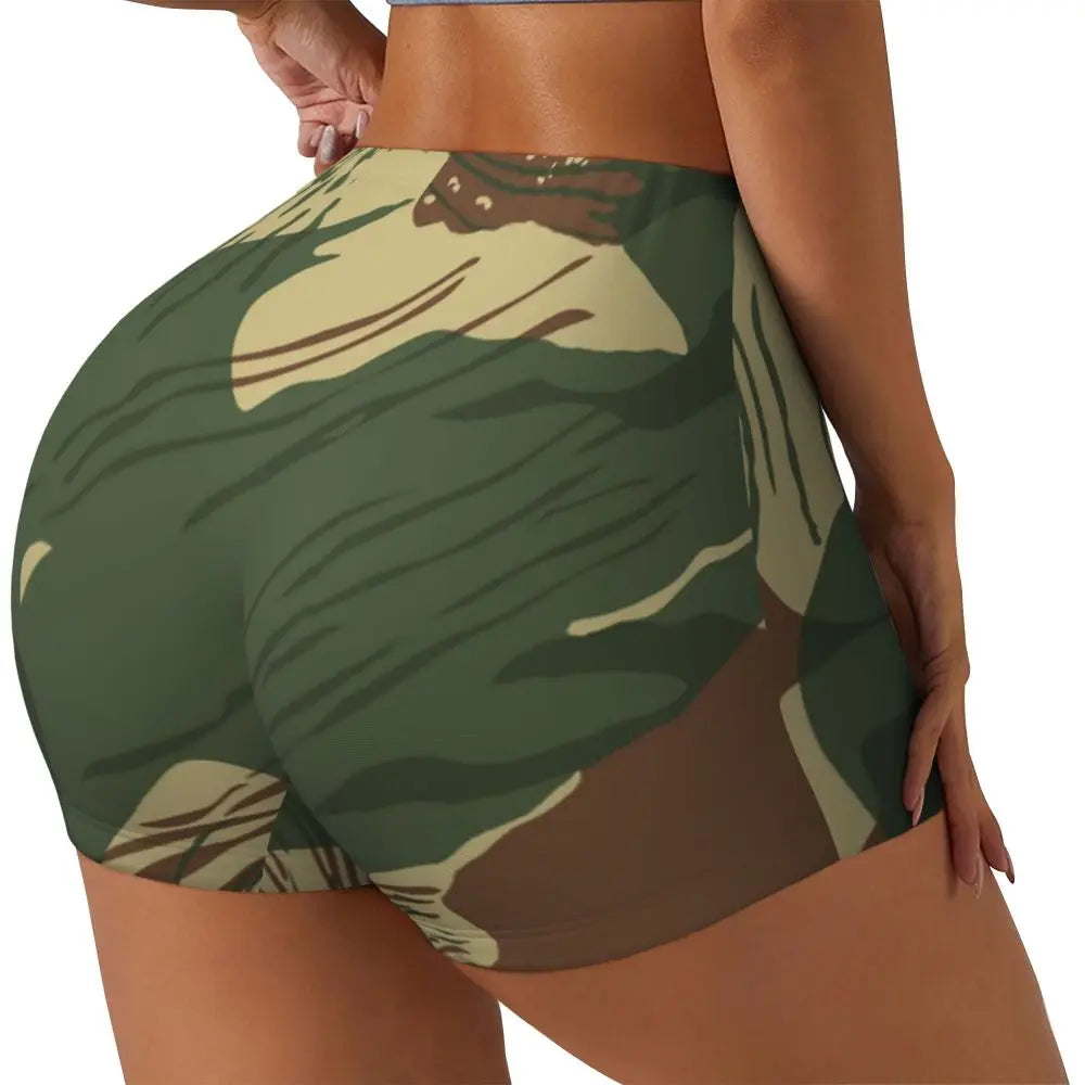 Custom Marpat Camo Workout Volleyball Biker Shorts for Women Woodland Camouflage Gym Yoga Shorts