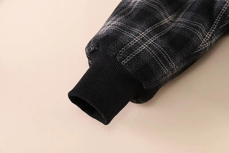 Winter Baby Children's Pants Girls Retro Plaid Thick Trousers Fur Lining Boys Warm Casual Pants 0-5Y Unisex