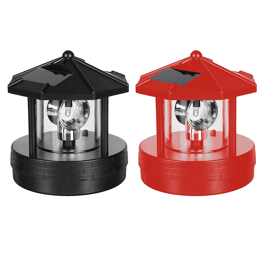 LED Solar Lighthouse Outdoor Garden Waterproof Street Lamp 360-Degree Rotating Landscape Light Garden Lawn Lamp  Home Decor