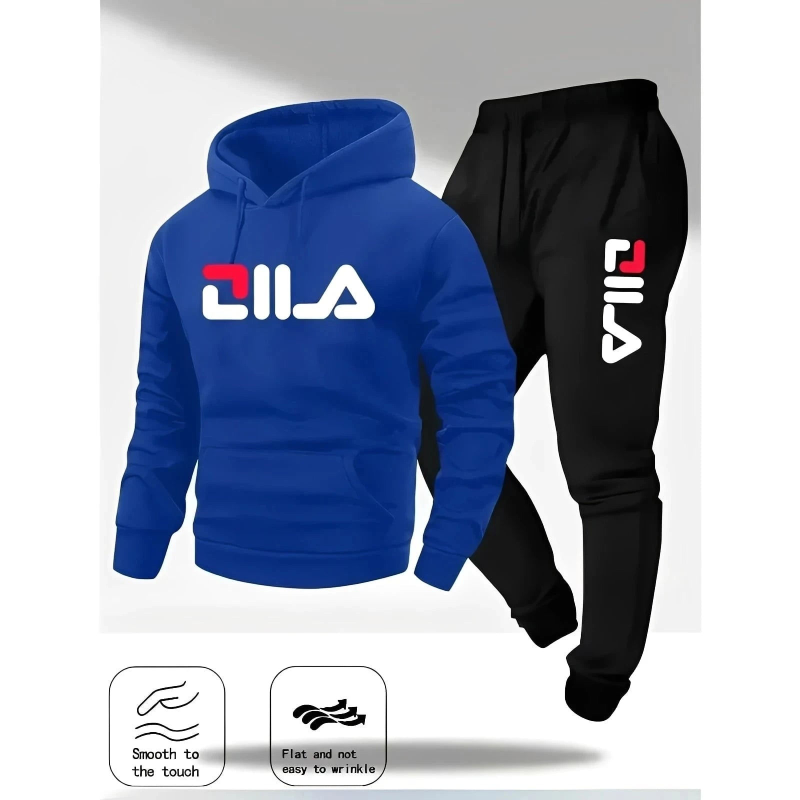 Men’s Casual Hoodie and Sweatpants Tracksuit Set – Comfortable Unisex 2-Piece Jogging Suit for Spring & Autumn