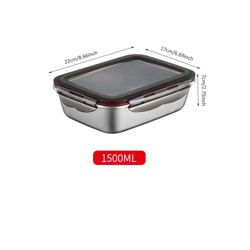 304 Stainless Steel Food Lunch Bento Box Sealed Leakproof Travel Storage Box Household Pickle Boxes Refrigerator Food Container