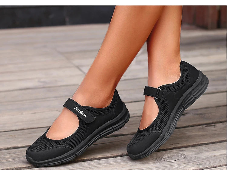 Sneakers For Women Breathable 2025 New Fashion Flat Soft Woman Vulcanize Shoes Mesh Fabric Women Shoes Female Footwear