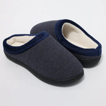 Men's Winter Warm Cotton Shoes Soft Memory Foam Casual Indoor Flat Slides Short Plush Male Fluffy Home Slippers