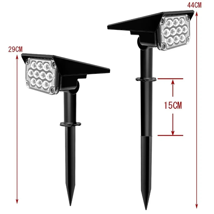 New 2 In 1 Solar Garden Light Adjustable Outdoor Wall Lamps Waterproof Super Bright Spotlights RGB Solar Landscape Lawn Lamps