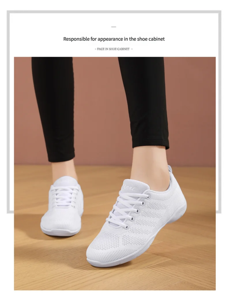 Youth Competition Cheerleading Breathable Sneakers Girls White Dance Training Shoes Children's Competitive Aerobics Shoes
