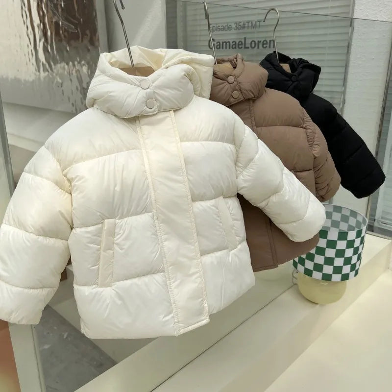 Winter Kids Parkas Korean Style Girls Boys Fur Coat Hoodie Boys Thicken Outerwear 7T Unisex