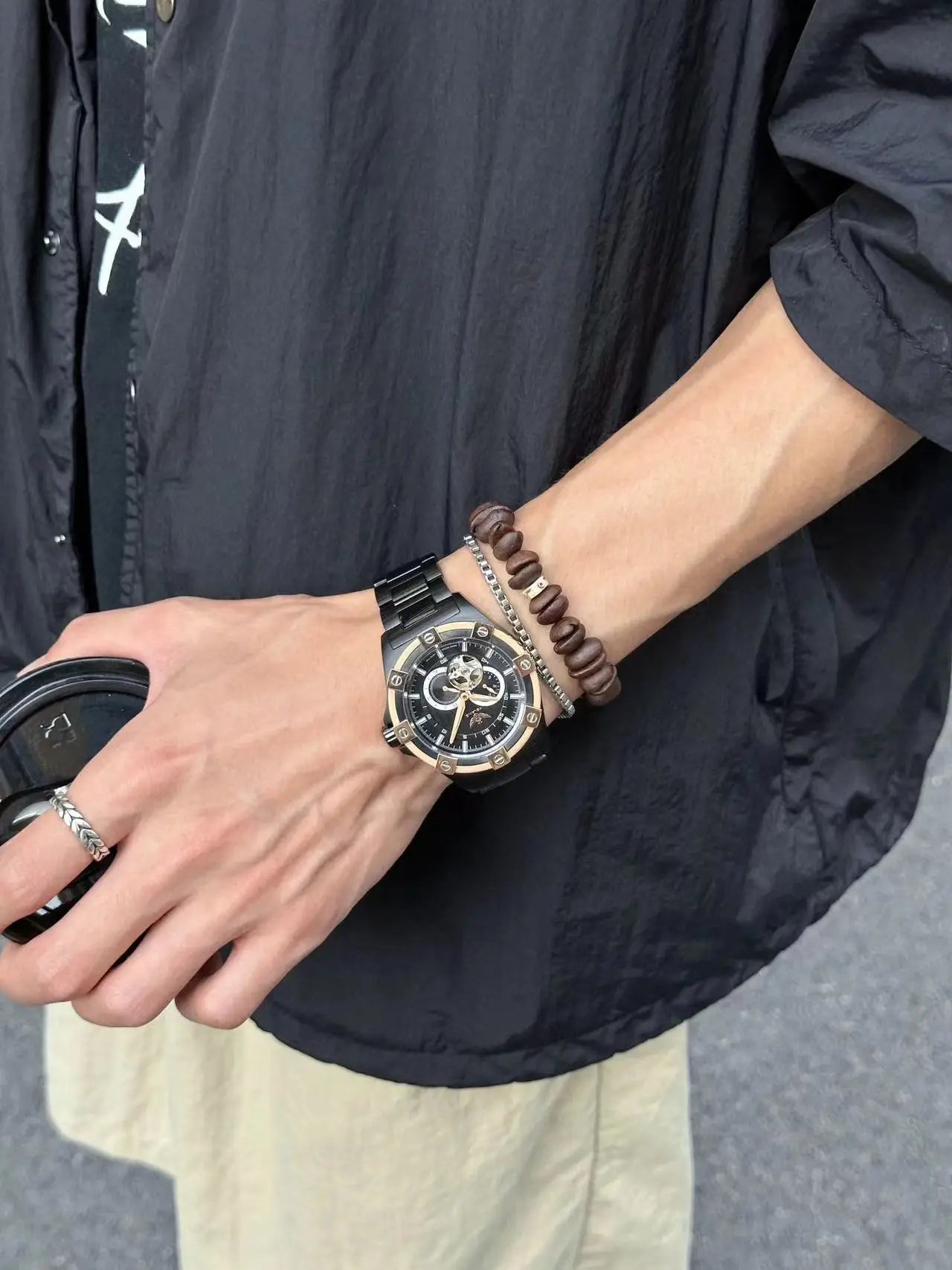 Yelang V1024 Men's 44mm Automatic Mechanical Watch Luminous 100m Water Resistant Japan Miyota 82S7 Movement Stainless Steel Band