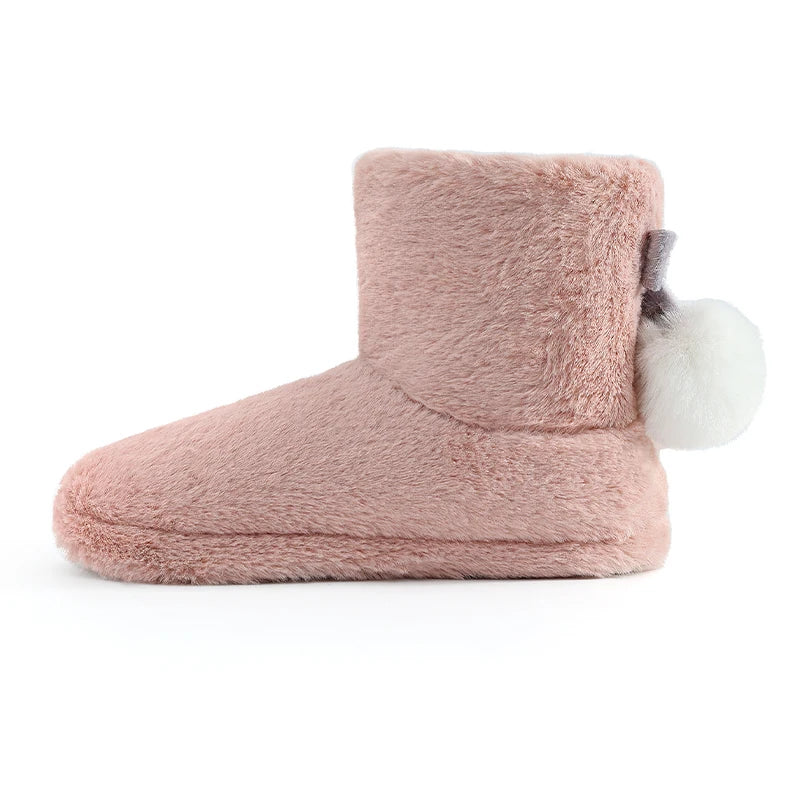 Women's Winter Warm Plush Cotton Boots Casual Fur Fluffy Snow Boots With Soft Comfort Non-Slip Sole Suitable As Snow Boots Cute Cotton Shoes