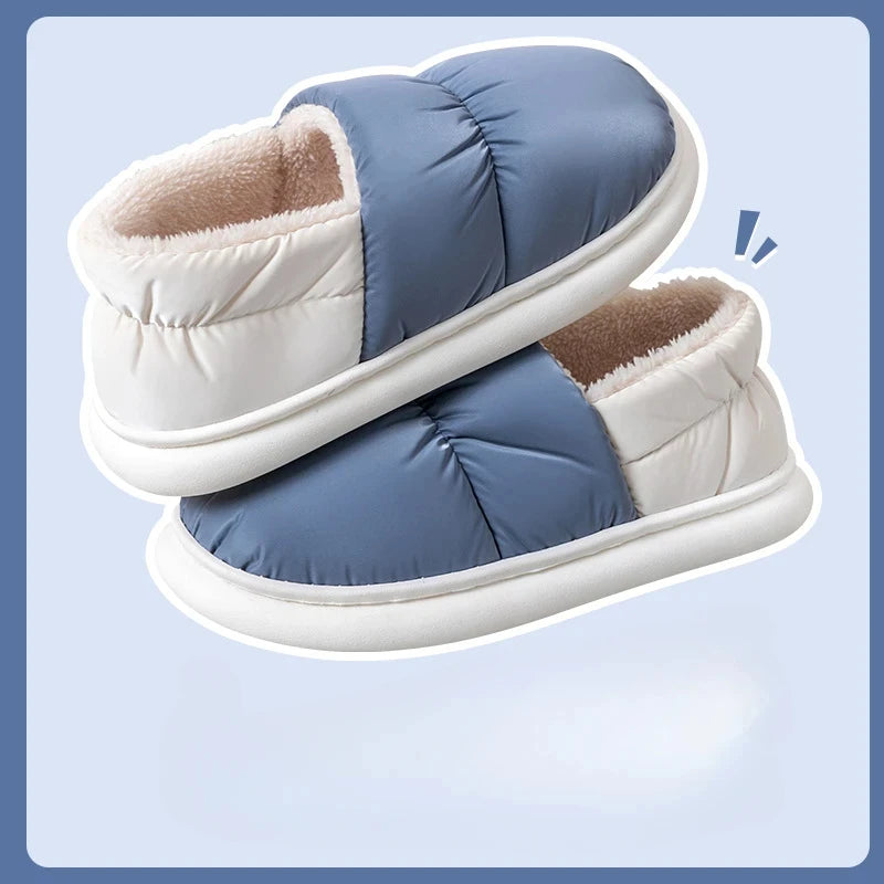 Women's Winter Warm Flat Slippers With Soft Fluffy Cosy Cotton Thick Bottom and Non-Slip Sole Suitable For Home and Outdoor Use Ladies Shoes