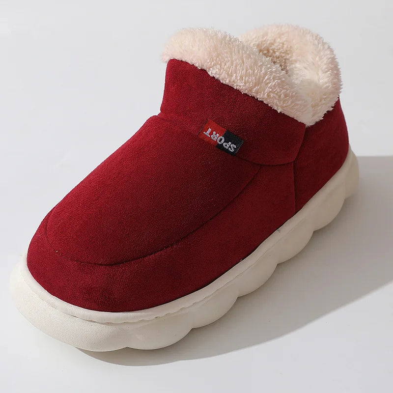 Men's Warm Fluffy Cotton Shoes Outdoor and Indoor Anti-Skid Fur Plush Male Winter Shoes With Soft Sole Fuzzy House Slippers