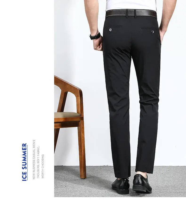 Stretchable Men's Dress Pants, Classic Trousers for Versatile Wear, Comfort & Style Combined Sizes 28-40