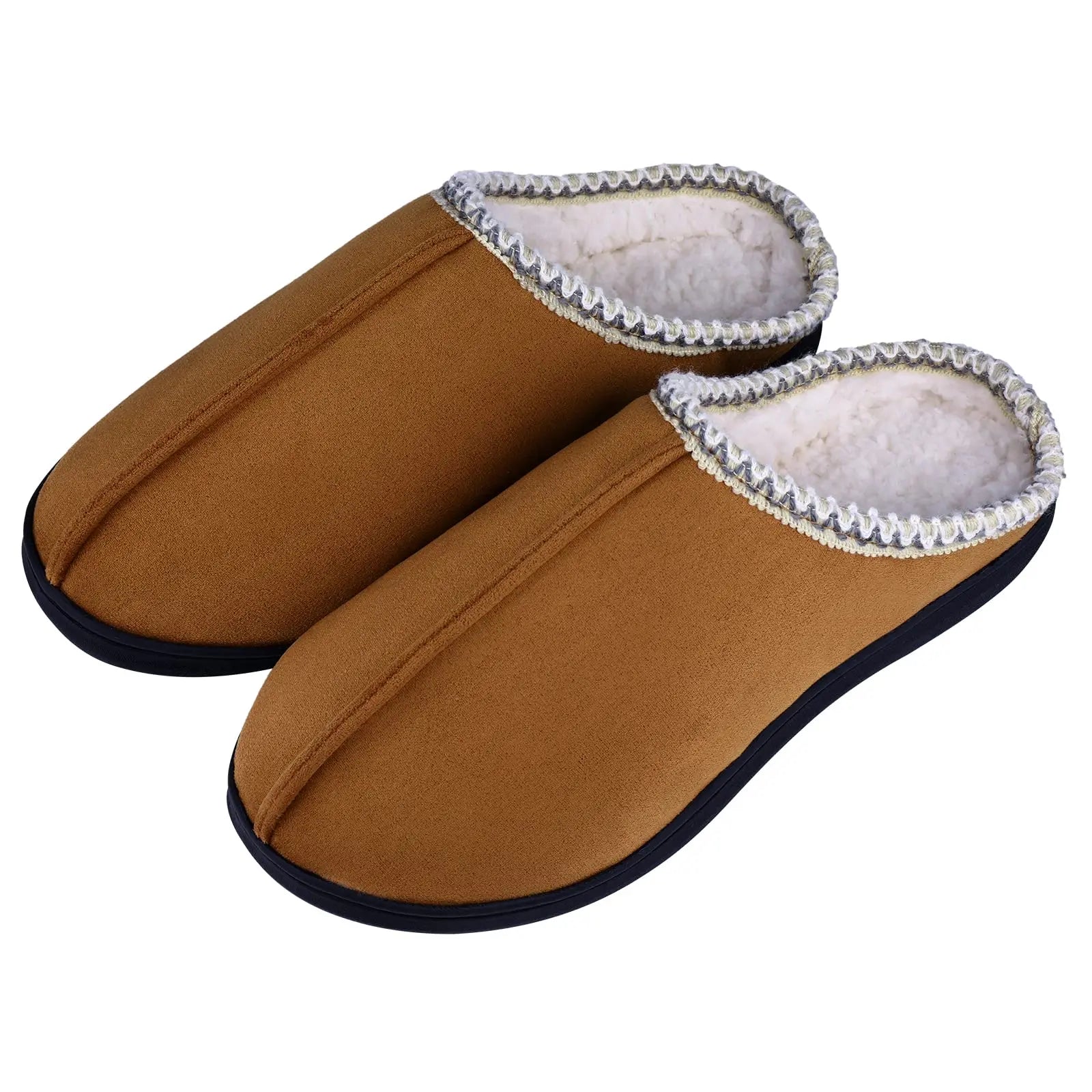 Unisex Winter House Slippers Anti-Slip Fluffy Warm Memory Foam Cotton Slippers With Durable Rubber Sole for Men & Women