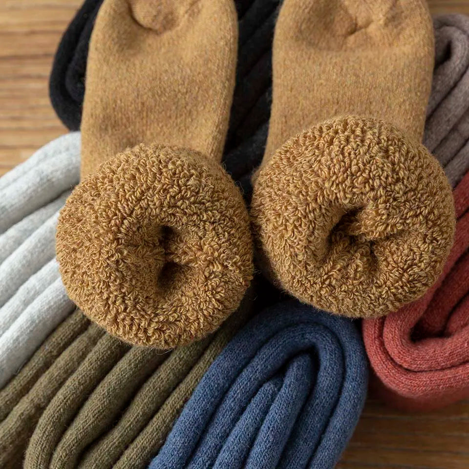 Winter Dames Merino Wol Hoge Knie Lange Sokken Dikke Warme Harajuku Retro Compressie Vrouwelijke Kasjmier Kousen