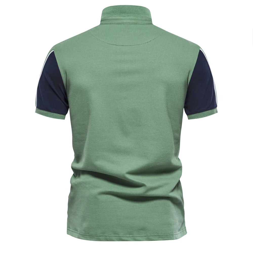 2024 Nieuw Zomer Patchwork Poloshirt Voor Heren Merk Kwaliteit Korte Mouw Honkbal Heren Polo's