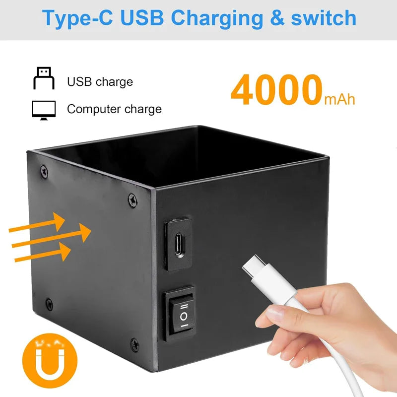 LED-wandlamp, USB-oplaadbaar, aluminium, nachtlampje voor binnen, met bewegingssensor voor slaapkamer, gang, trap, kamerverlichting