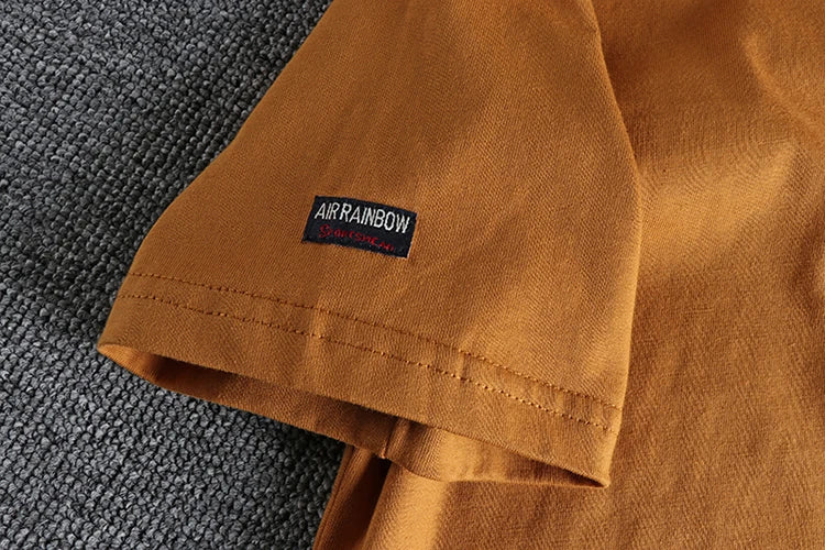 2022 Summer New American Retro Short-sleeved O-neck Solid Color T-shirt Men's Fashion Simple 100% Cotton Washed Old Casual Tops