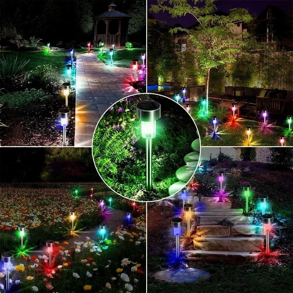 Solar Outdoor Lights Garden Lamp Solar Powered Waterproof Landscape Path Outdoor for Yard Backyard Lawn Patio Decorative