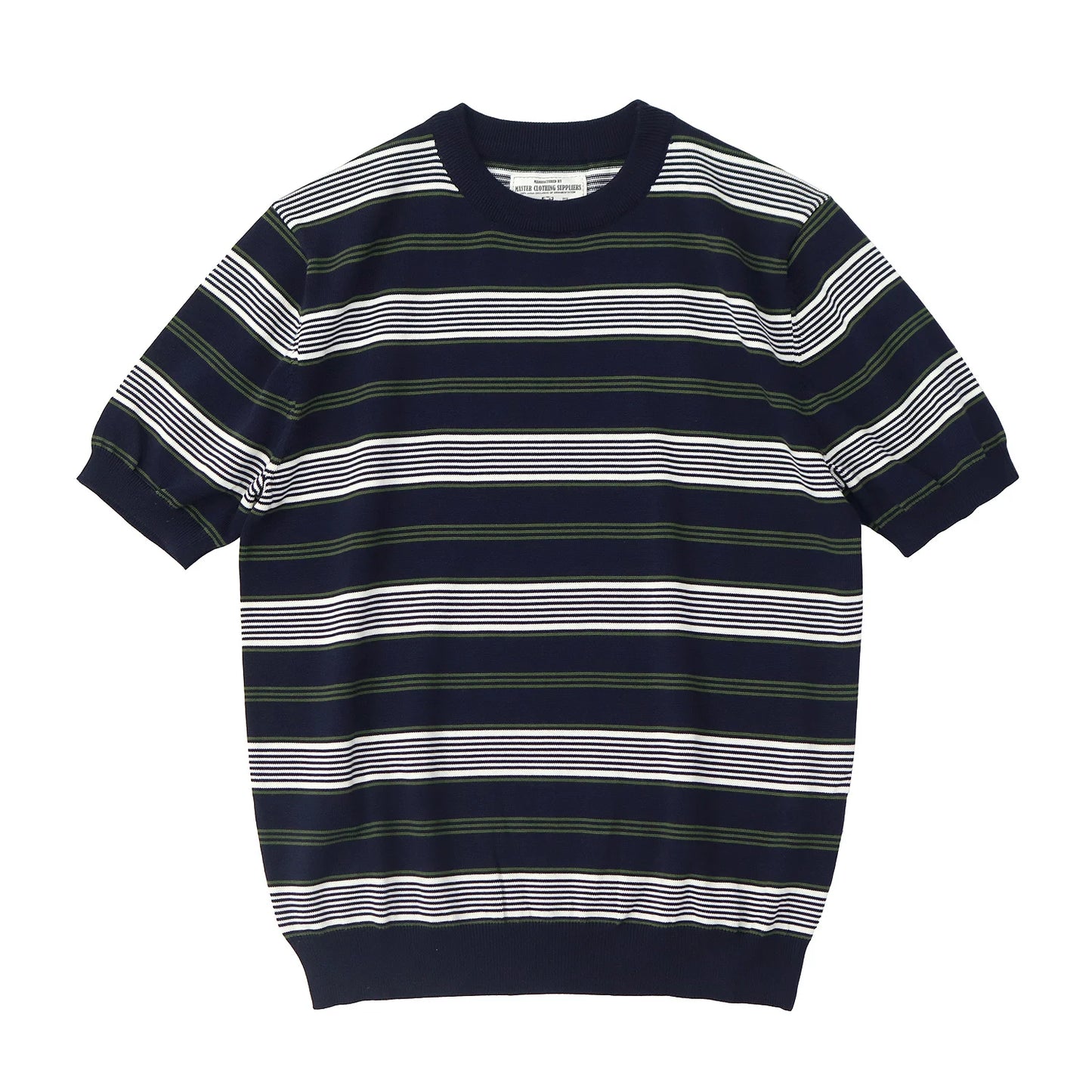2025 Zomer Nieuwe Amerikaanse Retro 280G Korte Mouw O-hals Gebreid Gestreept T-shirt Heren Eenvoudig 100% Katoen Gewassen Casual Slim Tops