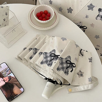 Automatic Fold Umbrella | All-Weather UV Sunshade | Ins Style Black Glue Design