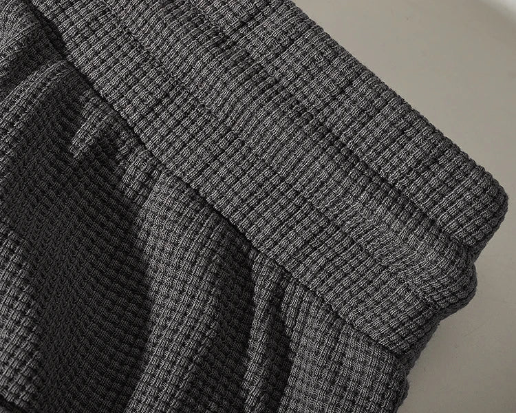 Herfst Amerikaanse eenvoudige wafel borduurwerk joggingbroek herenmode puur katoen losse elastische taille trekkoord sport casual broek