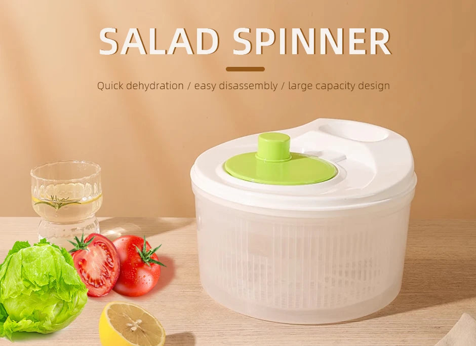 Salad Spinner Lettuce Greens Washer Dryer Drainer Crisper Strainer for Washing Drying Leafy Vegetables Kitchen Tools