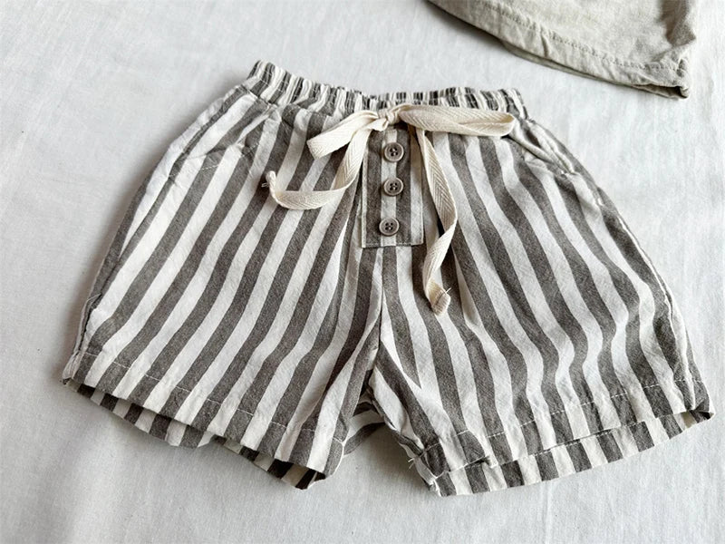 Summer Kids Shorts Children Cute Stripe Trousers Boy Girls Outwear Pants For Children 9M-4T Unisex