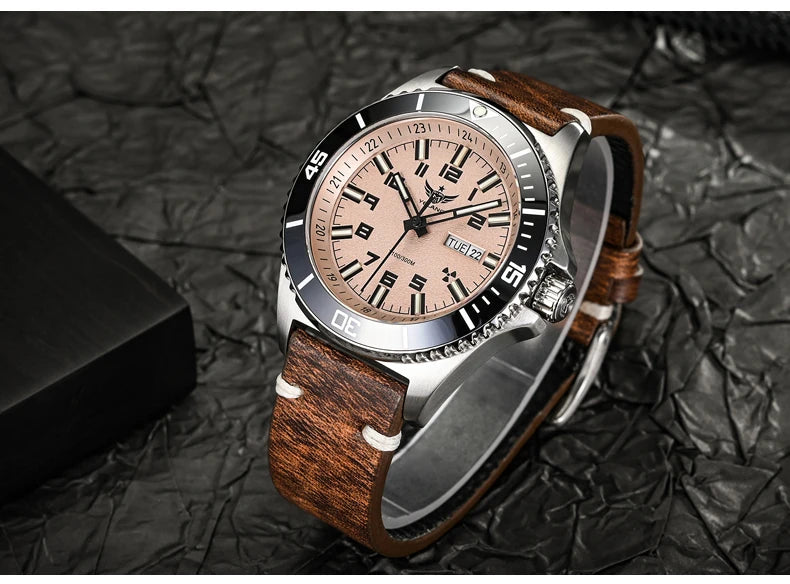 Yelang V1031 Men's Luxury Watch 44mm Diver Automatic Mechanical Movement Sapphire Luminous 300M Waterproof 30BR Japan 8205 Self-Wind