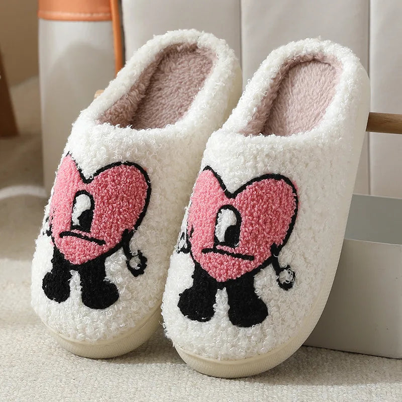 Unisex Christmas Winter Warm Cute Fluffy Slippers Suitable for Couple Bedroom Use and As Gift Cotton Shoes With Soft Sole Flat Shoes