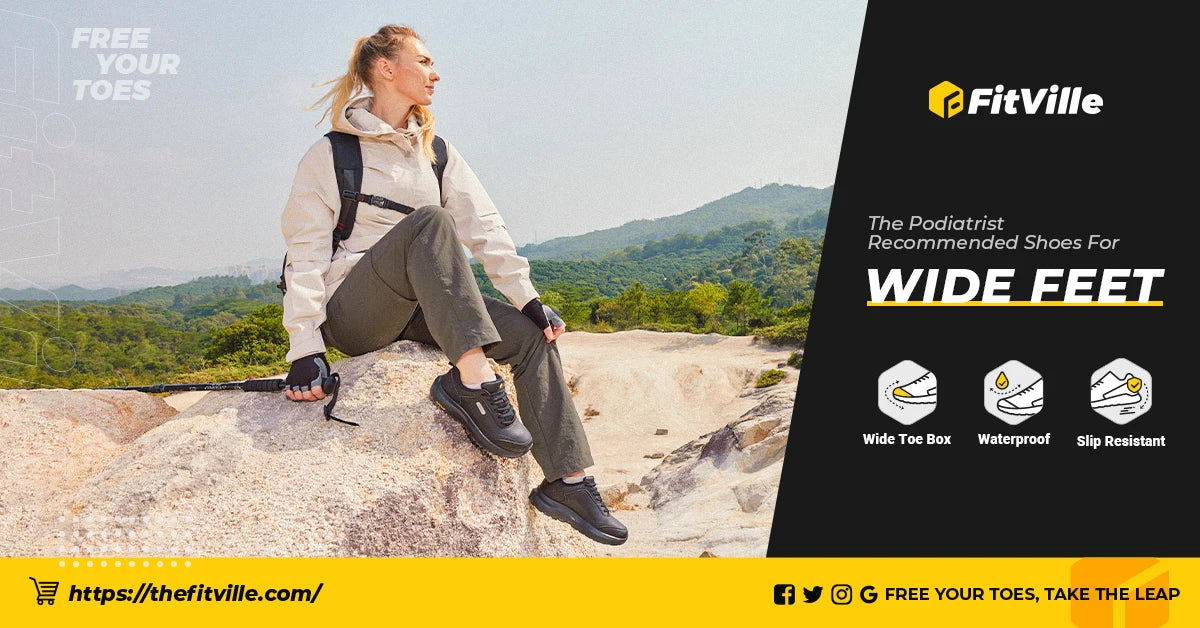 Men's Shoes Wide Width Outdoor Hiking Shoes Lightweight Breathable for Swollen Feet Correction Toes Relieve Pain