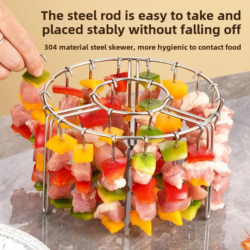 12/24/48 Spiesjes Keukengadgets Grill Airfryer RVS Grill Verticale Spies Hangend Oven Kebab Rek Kebab Houder
