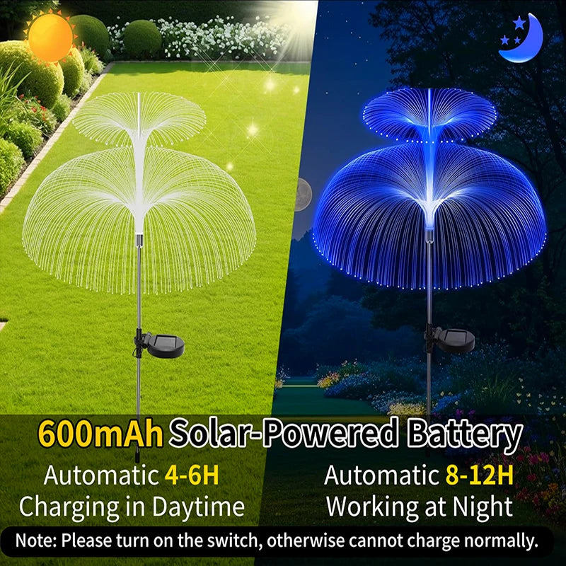 Solar Jellyfish Lights LED Outdoor Waterproof 7 Color Change Garden Landscape Patio Pathway Lawn Decor Solar Flower Lights