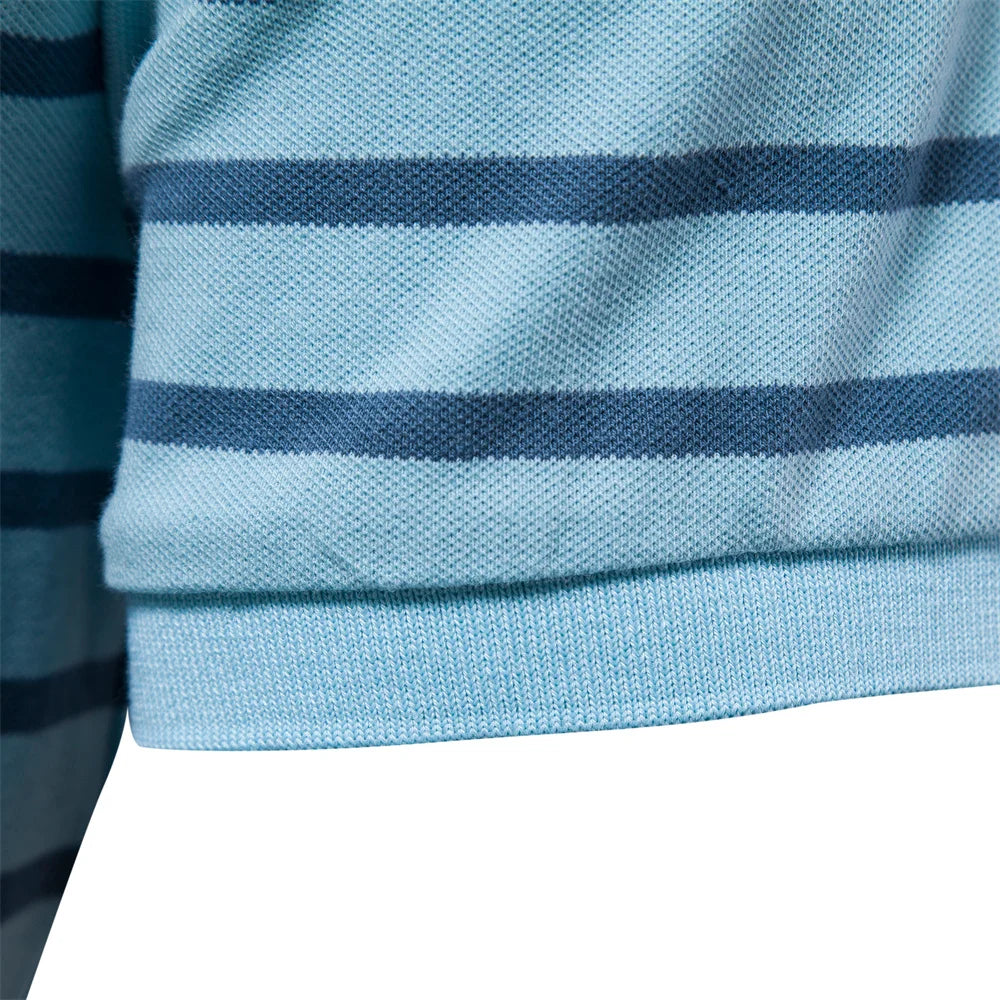Cotton Embroidery Men's Polo Shirts Casual Striped Short-sleeved Polo Shirts for Men New Summer Polos Men Clothing