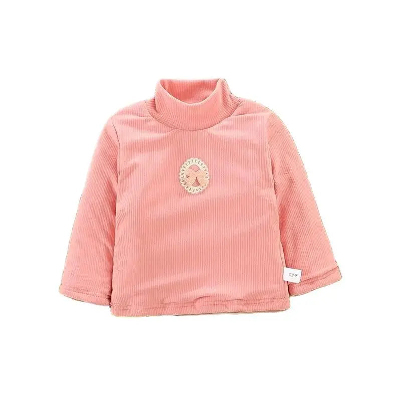 Kid's Winter Blouse 1-5Y Girls Padded Cotton Long Sleeve T-shirt Children's Thickening Warm Bottoming Shirt