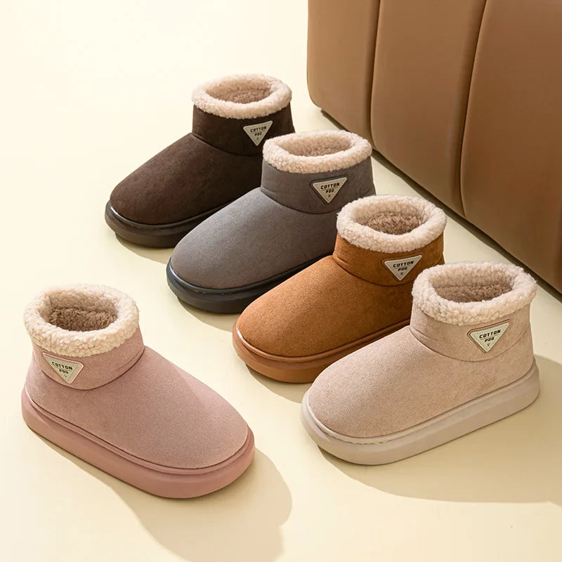 Women's Winter Warm Furry Snow Boots With Soft Plush Cosy Cotton Soft Bottom and Non-Slip Comfort Suitable For Home and Outdoor Use Ladies Shoes