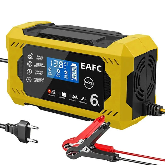 12V Large Screen 6A Digital Car Battery Charger Maintainer for Car Motorcycle SUV Truck Car AGM Deep Cycle VRLA Pulse Repair
